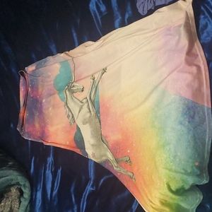 Rainbow unicorn maxi skirt